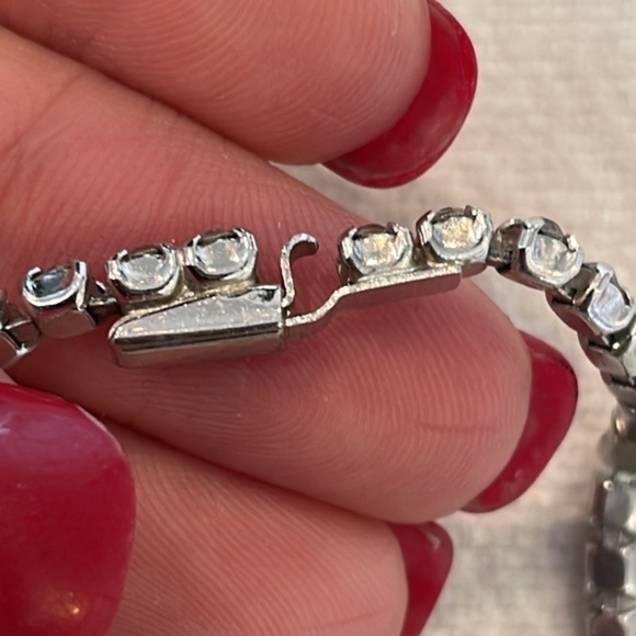 Rhinestone faceted crystal vintage screw back clip on set necklace earrings - Picture 4 of 10